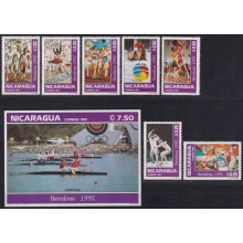F-EX62742 NICARAGUA MNH 1992 BARCELONA OLYMPIC GAMES CANOES FENCING EQUESTRIAN.