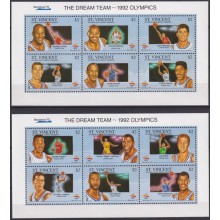 F-EX62680 ST VINCENT MNH 1992 BARCELONA OLYMPIC GAMES DREAM TEAM BASKETBALL.