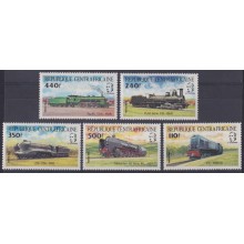 F-EX63233 CENTRAL AFRICA MNH 1984 RAILROAD RAILWAYS TRAIN FERROCARRIL LOCOMOTIVES.