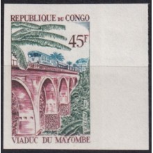 F-EX63591 CONGO MNH 1968 IMPERF VIADUCT MAYOMBE BRIDGE RAILROAD TRAIN FERROCARRIL LOCOMOTIVES.