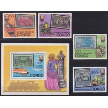 F-EX62857 CONGO MNH 1979 ROWLAND HILL GREAT CLASSIC STAMPS RAILROAD RAILWAYS.