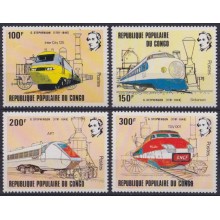 F-EX63588 CONGO MNH 1982 200th ANNIV STEPHENSON BIRTHDAY RAILROAD TRAIN LOCOMOTIVE FERROCARRIL.