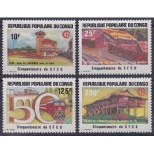 F-EX63586 CONGO MNH 1984 50th ANNIV CFCO RAILROAD TRAIN FERROCARRIL LOCOMOTIVE.