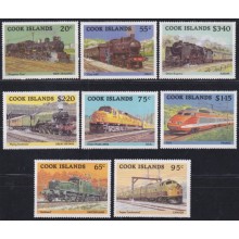 F-EX62856 COOK IS MNH 1985 RAILROAD RAILWAYS FERROCARRIL TRAIN LOCOMOTIVE.