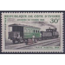 F-EX63324 YVORY COAST MNH 1966 POSTAL RAILROAD RAILWAYS FERROCARRIL TRAIN LOCOMOTIVE.