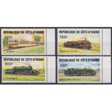 F-EX63594 YVORY COAST MNH 1984 RAILROAD RAILWAYS FERROCARRIL TRAIN LOCOMOTIVE.