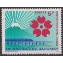 F-EX63327 DAHOMEY MNH 1970 OSAKA WORLD EXPO BRIDGE RAILROAD FERROCARRIL.