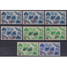 F-EX63348 DJIBOUTI ORIGINAL GUM 1945 NEW VALUE OVERPRINT RAILROAD SHIP BARCO FERROCARRIL TRAIN.