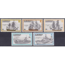 F-EX64229 UK ENGLAND GUERNSEY ALDERNEY MNH 1990 SHIP SUBMARINE.
