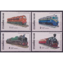 F-EX64041 THAILAND MNH 1977 80th RAILROAD LOCOMOTIVE RAILROAD TRAIN FERROCARRIL.