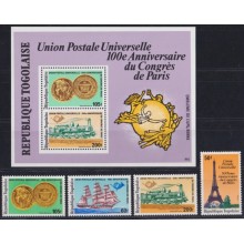F-EX63523 TOGO MNH 1978 100th ANNIV OF UPU RAILROAD FERROCARRIL CHEMIS DE FER.