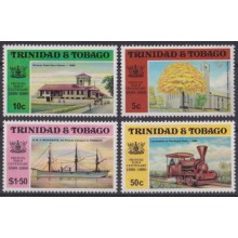 F-EX64044 TRINIDAD & TOBAGO MNH 1980 PRINCESS TOWN CENT RAILROAD SHIP TREE.