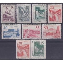 F-EX64060 YUGOSLAVIA MH 1959 DEFINITIVE SET ARCHITECTURE RAILROAD SHIP BOAT.