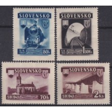 F-EX63349 SLOVAKIA MH 1943 WWII GERMANY OCCUPATION NEW RAILWAY TRAIN LOCOMOTIVE.