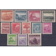 F-EX63503 CHILE ORIGINAL GUM 1942-46 SALITRE COPPER SHIP MINNING RAILWAY TRAIN SHIP LOCOMOTIVE.