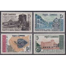 F-EX63323 CAMBODIA MNH 1969 OPENING RAILWAY LINE PHNOM PENH – SIHANOUKVILLE CHEMIS DE FER RAILWAY TRAIN LOCOMOTIVE