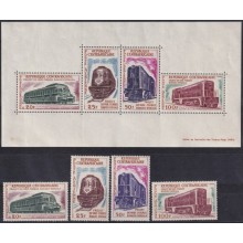 F-EX62854 CENTRAL AFRICA MNH-MH 1963 CHEMIS DE FER RAILWAY TRAIN LOCOMOTIVE FERROCARRIL.