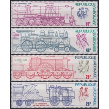 F-EX63358 GABON MNH 1975 HISTORY OF RAILWAY TRAIN LOCOMOTIVE FERROCARRIL.