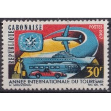 F-EX63357 GABON MNH 1967 TOURISME YEAR INDUSTRY AIRPLANE RAILWAY TRAIN LOCOMOTIVE FERROCARRIL.