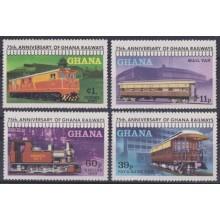 F-EX63355 GHANA MNH 1978 75º ANNIV RAILWAY TRAIN LOCOMOTIVE FERROCARRI+L.