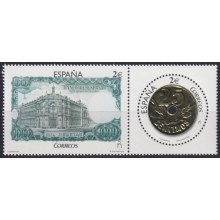 F-EX63902 ESPAÑA SPAIN MNH 2016 NUMISMATICS GOLDEN EMBOSSED COIN & BANKNOTE.