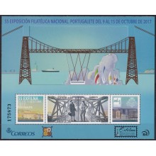 F-EX63777 ESPAÑA SPAIN MNH 2017 EXFILNA PORTUGALETE BRIDGE ARCHITECTURE SPEC FORM.