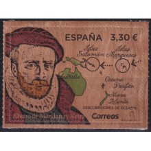 F-EX63923 ESPAÑA SPAIN MNH 2018 WOOD PRINTING INDICO OCEAN DISCOVERY ALVARO DE MENDAÑA.