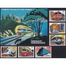 F-EX62864 GRENADA & GRENADINES MNH 1982 CHEMIS DE FER RAILWAY TRAIN LOCOMOTIVE FERROCARRIL.