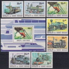 F-EX62866 GUINEA BISSAU MNH 1984 JAPAN RAILROAD RAILWAYS TRAIN LOCOMOTIVE.