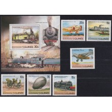 F-EX63123 GUINEA MNH 1984 JAPAN RAILROAD RAILWAYS TRAIN LOCOMOTIVE.