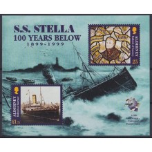 F-EX63946 ALDERNEY ENGLAND UK MNH 1999 SS STELLA SHIP 1899-1999.