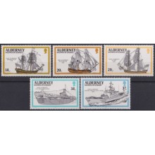 F-EX63956 UK ENGLAND GUERNSEY ALDERNEY MNH 1990 SHIP SUBMARINE.