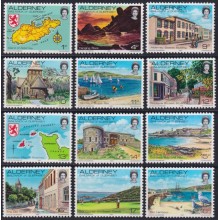 F-EX63797 UK ENGLAND ALDERNEY GUERNSEY MNH 1983 DEFINITE SET LANDSCAPE.