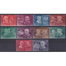 F-EX63270 HUNGARY MNH 1948 INVENTORS & EXPLORATOR COLUMBUS LEONARDO STEPHENSON FULTON.