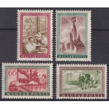 F-EX63281 HUNGARY MNH 1955 10º ANNIV LIBERATION RAILROAD LOCOMOTIVE RAILWAYS TRAIN.