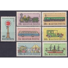 F-EX63272 HUNGARY MNH 1959 COMMUNICATION MUSEUM RAILROAD BUS SUHIP AUTO.