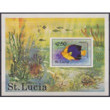 F-EX61840 STA LUCIA MNH 1978 MARINE WILDLIFE FISH REEF CORAL.