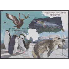 F-EX61843 BRAZIL MNH 1990 ANTARCTIC RESEARCH PROGRAM MARINE WILDLIFE FISH PENGUIN.