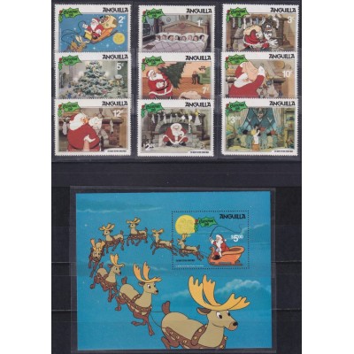 F-EX62778 ANGUILLA MNH 1981 CHRISTMAS WALT DISNEY SANTA CLAUS.