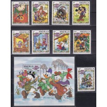 F-EX62781 ANGUILLA MNH 1983 CHRISTMAS WALT DISNEY DICKENS TALES DONALD MICKEY.