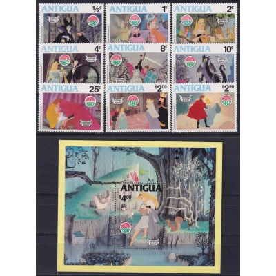F-EX62785 ANTIGUA MNH 1980 WALT DISNEY SLEEPING BEAUTY.