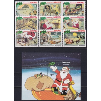 F-EX62792 DOMINICA MNH 1981 CHRISTMAS WALT DISNEY SANTA CLAUS TALES.