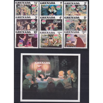 F-EX62798 GRENADA MNH 1980 CHRISTMAS WALT DISNEY SNOW WHITE.