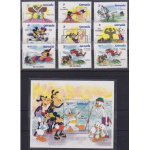 F-EX62803 GRENADA MNH 1984 LOS ANGELES OLYMPIC GAMES WALT DISNEY MICKEY MOUSE.