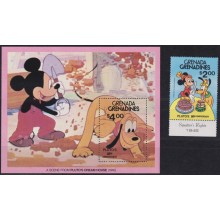 F-EX62808 GRENADA & GRENADINES MNH 1981 WALT DISNEY PLUTO DOG 50th ANNIV.