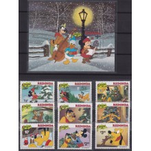 F-EX62825 REDONDA MNH 1981 CHRISTMAS WALT DISNEY MICKEY MOUSE DONALD DUCK PLUTO.