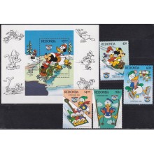F-EX62828 REDONDA MNH 1984 CHRISTMAS WALT DISNEY MICKEY MOUSE DONALD DUCK.