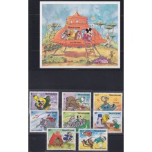 F-EX62831 SIERRA LEONE MNH 1983 WALT DISNEY SPACE ARK FANTASY DONALD DUCK GOOFY DONALD DUCK.