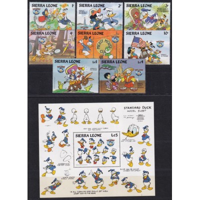 F-EX62832 SIERRA LEONE MNH 1984 WALT DISNEY 50th ANNIV DONALD DUCK.