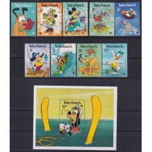 F-EX62833 TURK & CAICOS MNH 1979 WALT DISNEY DONALD DUCK MICKEY MOUSE GOOFY MINNIE.